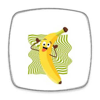 Going Bananas – Funny Crazy Banana Cartoon - Square fridge magnet - white - Front