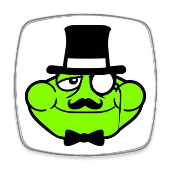 Mr Frog Sir Mr. Rich Monocle Glasses Top Hat - Square fridge magnet - white - Front