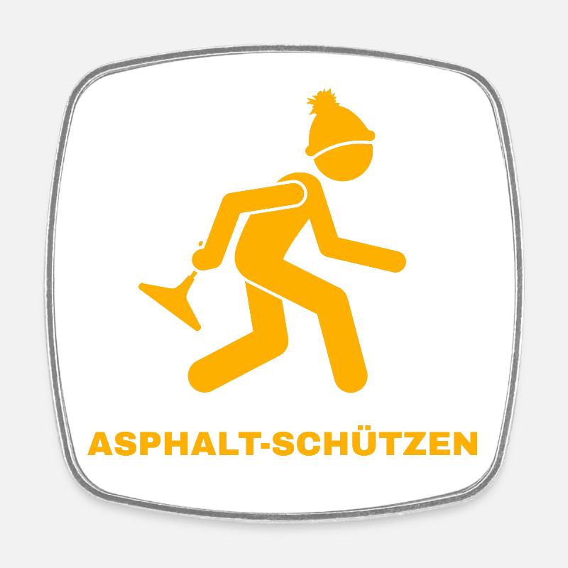 Asphalt shooters orange - Square fridge magnet - white