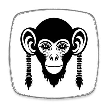 Monkey Head Sound Wave Motion Edition Shirt - Square fridge magnet - white - Front