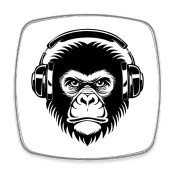 Monkey Head Night Camouflage Club Edition Shirt - Square fridge magnet - white - Front