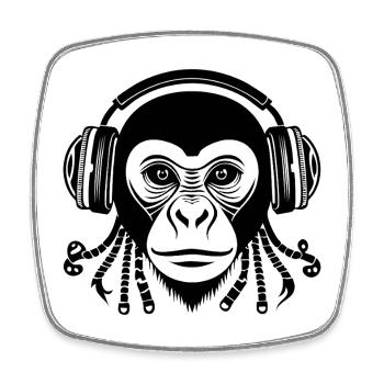 Monkey Head Voltage Power Surge Club Edition Shirt - Square fridge magnet - white - Front