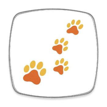 Paw Print Trace in Orange - Square fridge magnet - white - Front