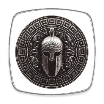 Spartaner Helm Mythologie Gladiator - Viereckiger Kühlschrankmagnet - Weiß - Vorne