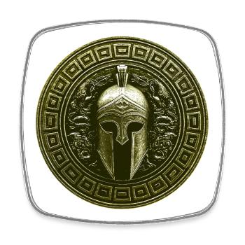Spartan Helmet Mythology Gladiator - Square fridge magnet - white - Front
