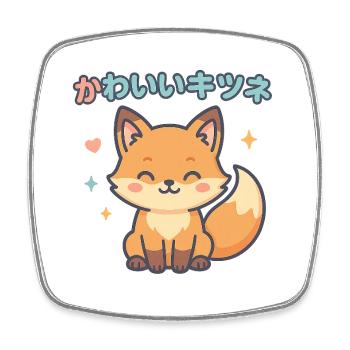 Kawaii Vixen Illustration - Square fridge magnet - white - Front