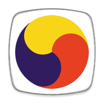Symbole de la Corée – Design traditionnel - Magnet carré - blanc - Devant
