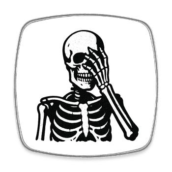 Skeleton Hand Moment | Oh man - Square fridge magnet - white - Front