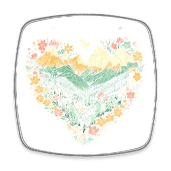 Cœur de camping - Magnet carré - blanc - Devant