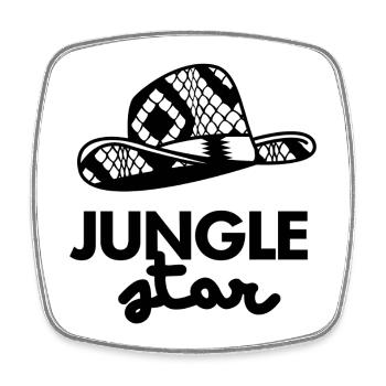 Jungle Star hat logo - Square fridge magnet - white - Front