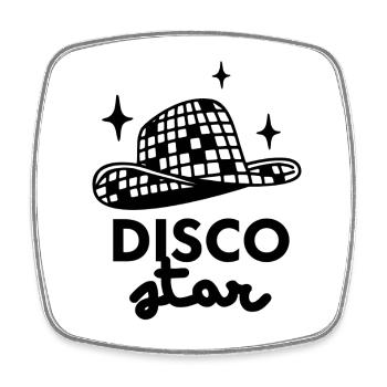 Disco Star Hat Logo - Square fridge magnet - white - Front