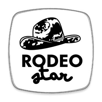 Logo des Rodeo-Sternhutes - Viereckiger Kühlschrankmagnet - Weiß - Vorne