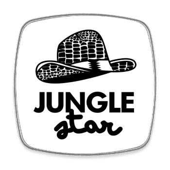 Jungle Star hat logo - Square fridge magnet - white - Front