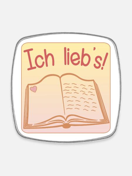 HOBBY BÜCHER LESEN LIEBEN BUCH - Viereckiger Kühlschrankmagnet - Weiß