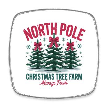 Ferme d’arbres de Noël du pôle Nord - Magnet carré - blanc - Devant