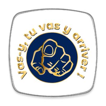 Vas-y Motivation - Magnet carré - blanc - Devant