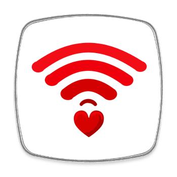 WiFi Core - Love Connection - Square fridge magnet - white - Front