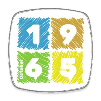 60. Geburtstag Farbige Patches since 10/1965 - Viereckiger Kühlschrankmagnet - Weiß - Vorne