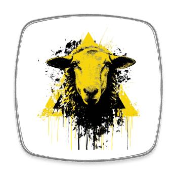 Mouton frais - Magnet carré - blanc - Devant