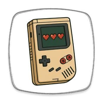 Design rétro Game Boy Coeur - Magnet carré - blanc - Devant