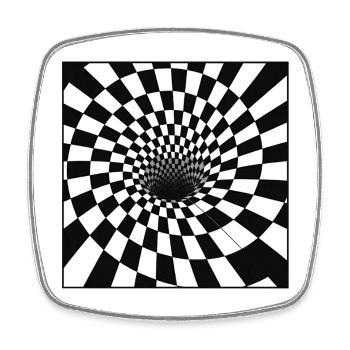 Spiral Checker Tunnel - Square fridge magnet - white - Front