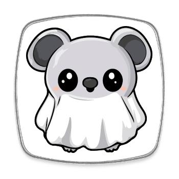 Koala Halloween Geist - Viereckiger Kühlschrankmagnet - Weiß - Vorne