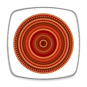 Mandala - Viereckiger Kühlschrankmagnet - Weiß - Vorne