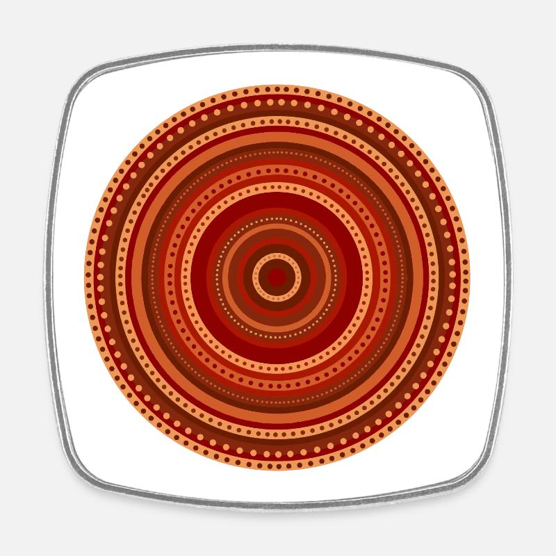 Mandala - Square fridge magnet - white