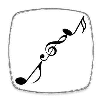 Musical notes - Square fridge magnet - white - Front