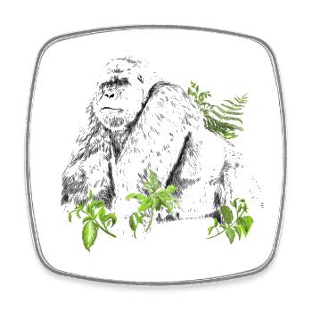 Gorilla - Square fridge magnet - white - Front