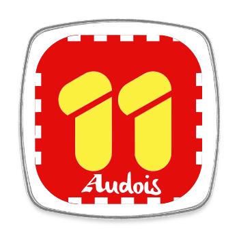 Audois Logo 11 - Viereckiger Kühlschrankmagnet - Weiß - Vorne