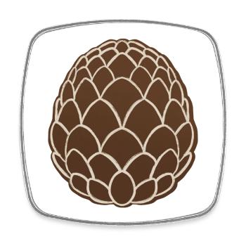 Pine Cone - Square fridge magnet - white - Front
