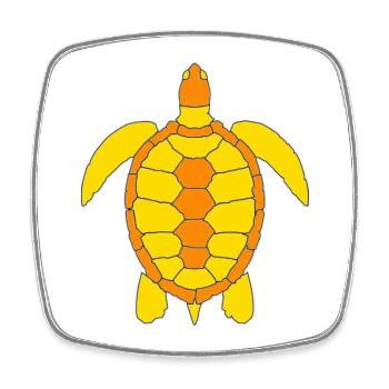 TURTLE - Viereckiger Kühlschrankmagnet - Weiß - Vorne