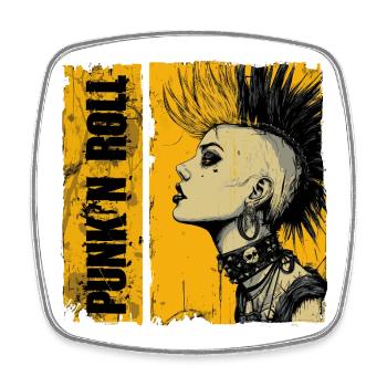 Punk'n Roll Mädchen  - Viereckiger Kühlschrankmagnet - Weiß - Vorne