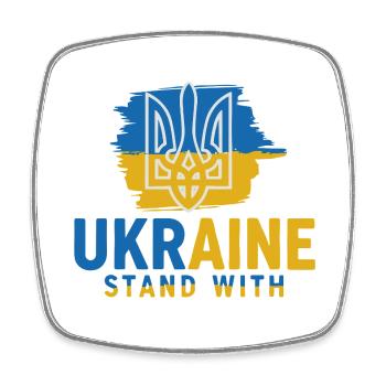 Ukraine Flag Emblem Stand With - Square fridge magnet - white - Front