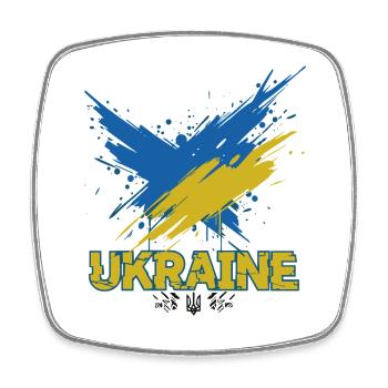 Ukraine Flag Splash Art - Square fridge magnet - white - Front