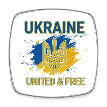 L’unité et la liberté de l’Ukraine - Magnet carré - blanc - Devant