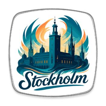 Stockholm most beautiful capital Sweden Gift - Square fridge magnet - white - Front