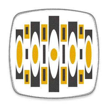 Psychedelic pattern by Cean - Square fridge magnet - white - Front