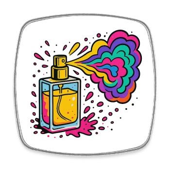 Explosion de couleurs de parfum néon - Magnet carré - blanc - Devant