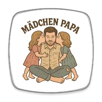 Fatherly love with two daughters - Square fridge magnet - white - Front
