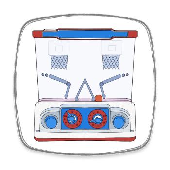 Waterful Basketball Game Nostalgic - Square fridge magnet - white - Front