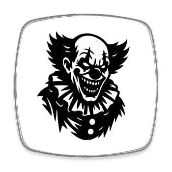 Black and White Clown Grimaces - Square fridge magnet - white - Front