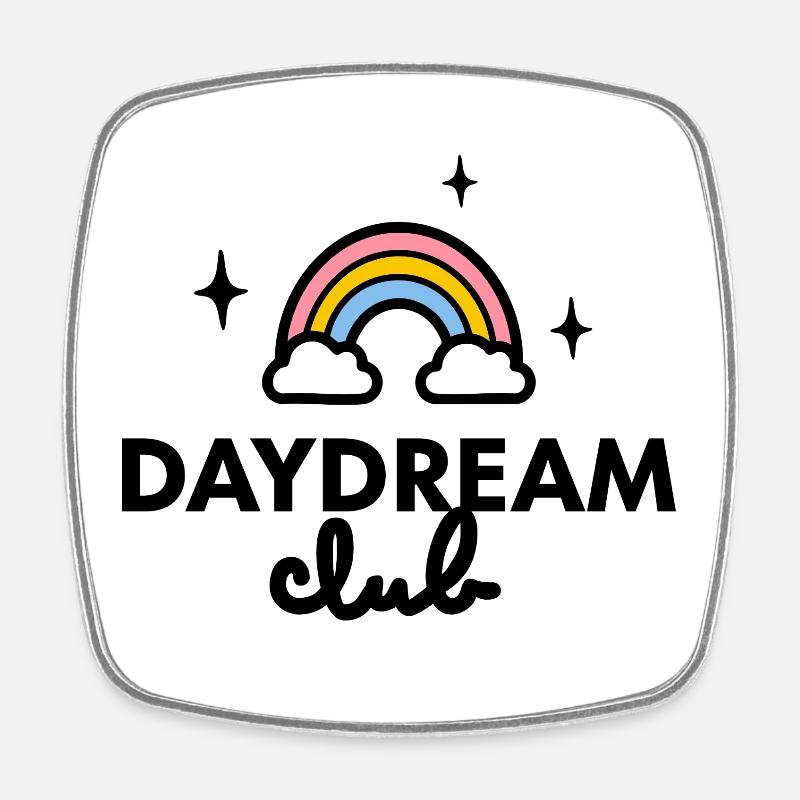Day Dream Club logo - Square fridge magnet - white