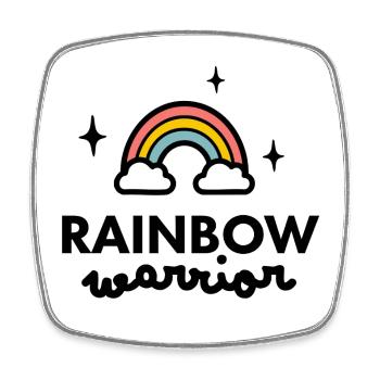 Rainbow Warrior logo - Square fridge magnet - white - Front
