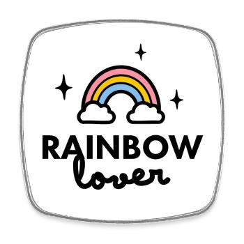Rainbow Lover logo - Square fridge magnet - white - Front