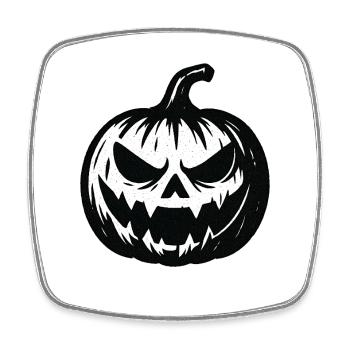 Dunkler Halloween Kürbis-Sketch - Viereckiger Kühlschrankmagnet - Weiß - Vorne