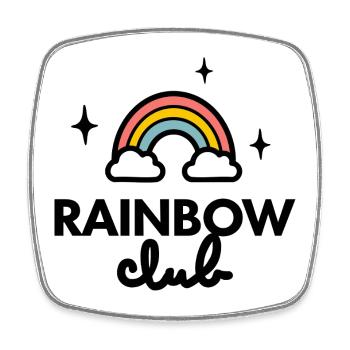 Logo des Rainbow Clubs - Viereckiger Kühlschrankmagnet - Weiß - Vorne