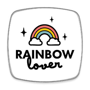 Rainbow Lover logo - Square fridge magnet - white - Front