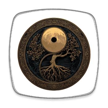 Arbre de Vie - Médaille - Magnet carré - blanc - Devant